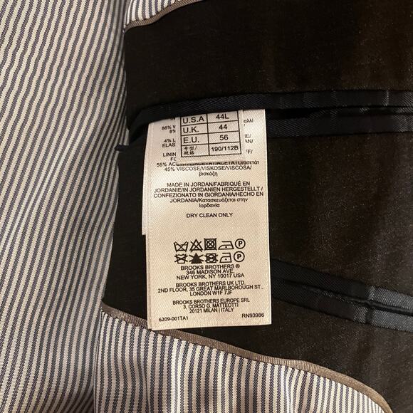 Brooks Brothers Explorer Blazer Jacket 44L Black Madison Fit Two Button Wool - Picture 11 of 13